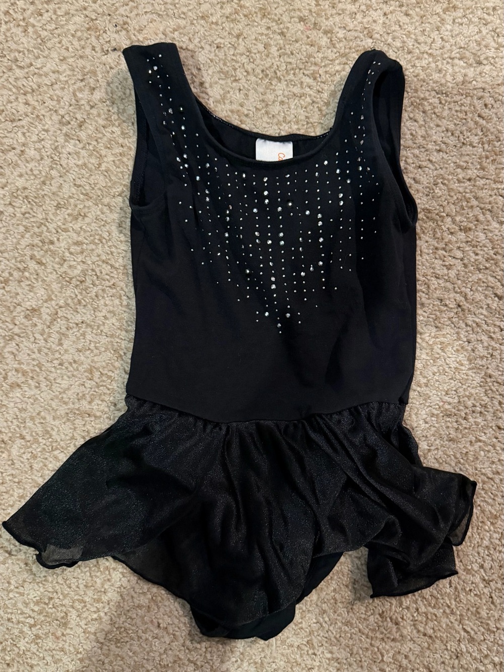 Cat & Jack Black Girls' Dance Leotard with Rhinestone Accents